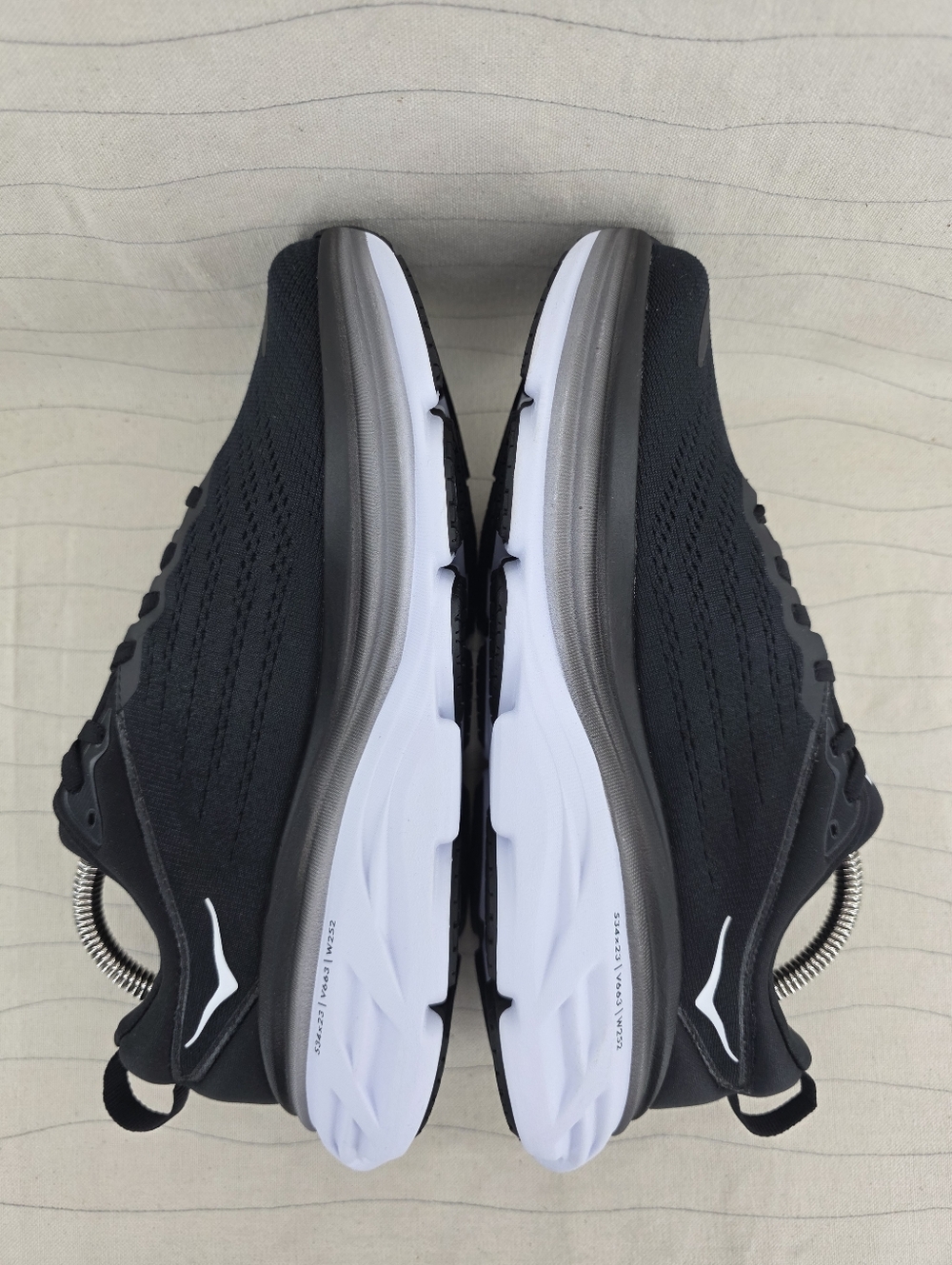 Hoka Womens Bondi 8 Black White Running Sneakers Shoes 1127954 Size 8D NEW - Picture 7 of 11